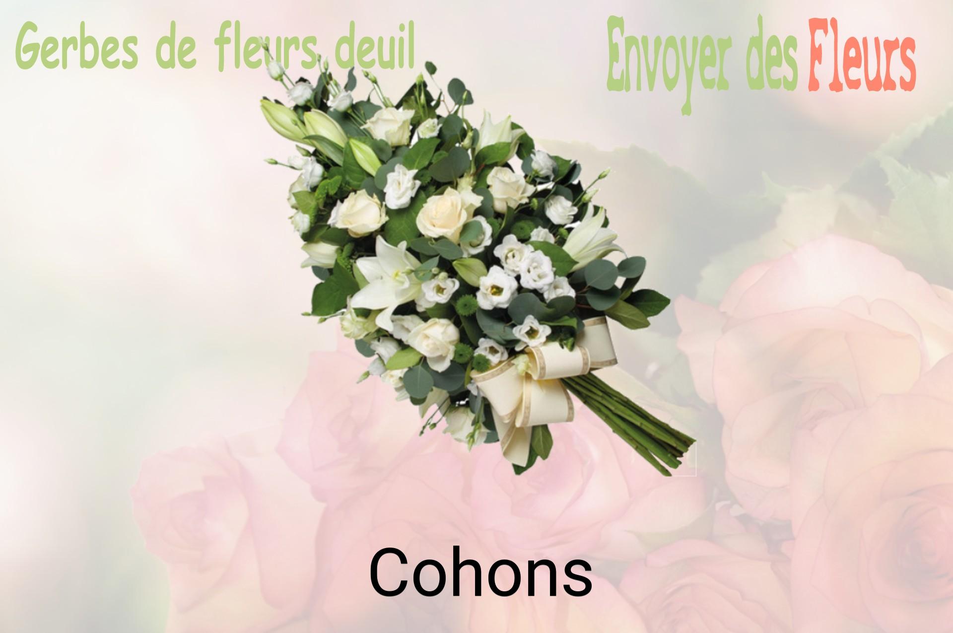 Gerbe de fleurs de deuil livrée à Cohons